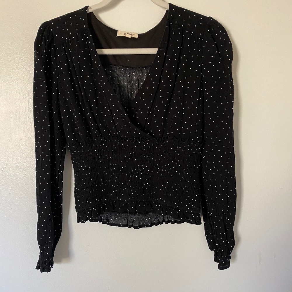 Polka Dot Ruched Top